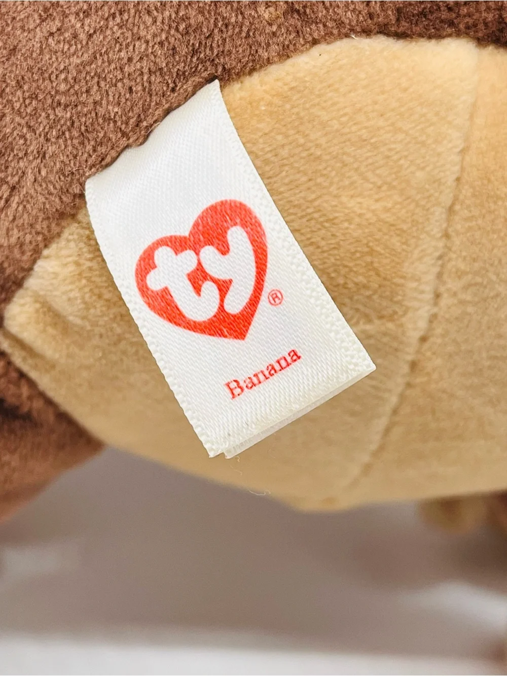 Ty Pluffies Banana the Monkey Chimp Stuffed Animal Plush NO HANG TAG
